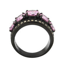Load image into Gallery viewer, Womens Light Black Ring Anillo Para Mujer Stainless Steel Ring with AAA Grade CZ in Rose Halsey - Jewelry Store by Erik Rayo
