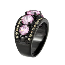 Load image into Gallery viewer, Womens Light Black Ring Anillo Para Mujer Stainless Steel Ring with AAA Grade CZ in Rose Halsey - Jewelry Store by Erik Rayo
