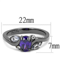 Load image into Gallery viewer, Womens Light Black Ring Anillo Para Mujer Stainless Steel Ring with AAA Grade CZ in Tanzanite Weylyn - Jewelry Store by Erik Rayo
