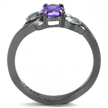 Load image into Gallery viewer, Womens Light Black Ring Anillo Para Mujer Stainless Steel Ring with AAA Grade CZ in Tanzanite Weylyn - Jewelry Store by Erik Rayo
