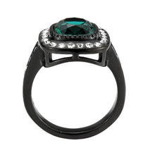 Load image into Gallery viewer, Womens Light Black Ring Anillo Para Mujer y Ninos Girls Stainless Steel Ring with Synthetic in Blue Zircon Laili - Jewelry Store by Erik Rayo

