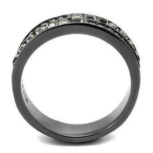 Load image into Gallery viewer, Womens Light Black Ring Anillo Para Mujer y Ninos Girls Stainless Steel Ring with Top Grade Crystal in Black Diamond Oriana - Jewelry Store by Erik Rayo
