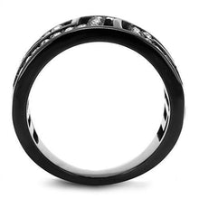 Load image into Gallery viewer, Womens Light Black Ring Anillo Para Mujer Stainless Steel Ring with Top Grade Crystal in Clear Rose - Jewelry Store by Erik Rayo
