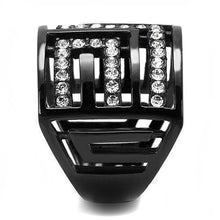 Load image into Gallery viewer, Womens Light Black Ring Anillo Para Mujer Stainless Steel Ring with Top Grade Crystal in Clear Rose - Jewelry Store by Erik Rayo
