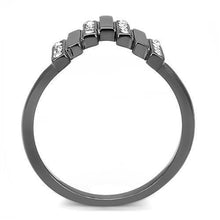 Load image into Gallery viewer, Womens Light Black Ring Anillo Para Mujer Stainless Steel Ring with Top Grade Crystal in Clear Rosemary - Jewelry Store by Erik Rayo
