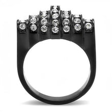 Load image into Gallery viewer, Womens Light Black Ring Anillo Para Mujer Stainless Steel Ring with Top Grade Crystal in Clear Ulani - Jewelry Store by Erik Rayo

