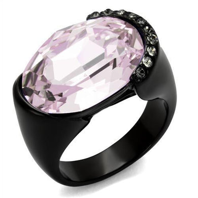 Womens Light Black Ring Anillo Para Mujer Stainless Steel Ring with Top Grade Crystal in Light Amethyst Aaria - Jewelry Store by Erik Rayo