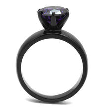 Load image into Gallery viewer, Womens Light Black Ring Anillo Para Mujer y Ninos Kids 316L Stainless Steel Ring with AAA Grade CZ in Amethyst Danice - Jewelry Store by Erik Rayo
