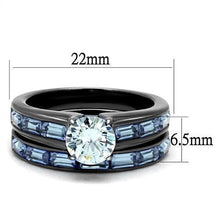 Load image into Gallery viewer, Womens Light Black Ring Anillo Para Mujer y Ninos Kids 316L Stainless Steel Ring with AAA Grade CZ in Clear Aasta - Jewelry Store by Erik Rayo
