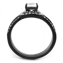 Load image into Gallery viewer, Womens Light Black Ring Anillo Para Mujer y Ninos Kids 316L Stainless Steel Ring with AAA Grade CZ in Clear Elora - Jewelry Store by Erik Rayo
