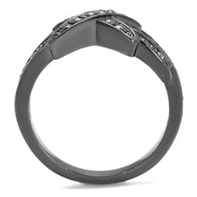 Load image into Gallery viewer, Womens Light Black Ring Anillo Para Mujer y Ninos Kids 316L Stainless Steel Ring with AAA Grade CZ in Clear Eva - Jewelry Store by Erik Rayo
