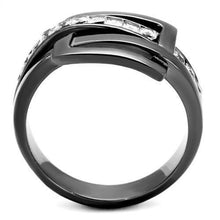 Load image into Gallery viewer, Womens Light Black Ring Anillo Para Mujer y Ninos Kids 316L Stainless Steel Ring with AAA Grade CZ in Clear Fiona - Jewelry Store by Erik Rayo
