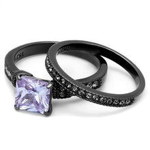 Load image into Gallery viewer, Womens Light Black Ring Anillo Para Mujer y Ninos Kids 316L Stainless Steel Ring with AAA Grade CZ in Light Amethyst Adddilyn - Jewelry Store by Erik Rayo
