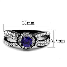 Load image into Gallery viewer, Womens Light Black Ring Anillo Para Mujer y Ninos Kids 316L Stainless Steel Ring with AAA Grade CZ in Tanzanite Agnes - Jewelry Store by Erik Rayo
