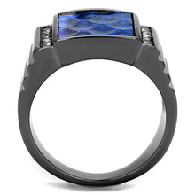 Load image into Gallery viewer, Womens Light Black Ring Anillo Para Mujer y Ninos Kids 316L Stainless Steel Ring with Leather in Montana Keeya - Jewelry Store by Erik Rayo
