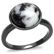 Load image into Gallery viewer, Womens Light Black Ring Anillo Para Mujer y Ninos Kids 316L Stainless Steel Ring with Semi-Precious Hematite in Multi Color Aayla - Jewelry Store by Erik Rayo
