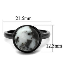 Load image into Gallery viewer, Womens Light Black Ring Anillo Para Mujer y Ninos Kids 316L Stainless Steel Ring with Semi-Precious Hematite in Multi Color Aayla - Jewelry Store by Erik Rayo
