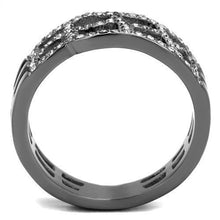 Load image into Gallery viewer, Womens Light Black Ring Anillo Para Mujer y Ninos Kids 316L Stainless Steel Ring with Top Grade Crystal in Black Diamond Phalin - Jewelry Store by Erik Rayo
