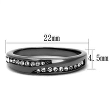 Load image into Gallery viewer, Womens Light Black Ring Anillo Para Mujer y Ninos Kids 316L Stainless Steel Ring with Top Grade Crystal in Clear Pearla - Jewelry Store by Erik Rayo
