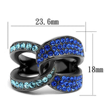 Load image into Gallery viewer, Womens Light Black Ring Anillo Para Mujer y Ninos Kids 316L Stainless Steel Ring with Top Grade Crystal in Multi Color Bexley - Jewelry Store by Erik Rayo
