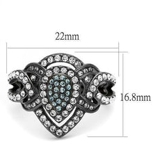 Load image into Gallery viewer, Womens Light Black Ring Anillo Para Mujer y Ninos Kids 316L Stainless Steel Ring with Top Grade Crystal in Multi Color Dora - Jewelry Store by Erik Rayo
