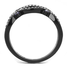 Load image into Gallery viewer, Womens Light Black Ring Anillo Para Mujer Stainless Steel Ring with AAA Grade CZ in Amethyst Dinah - Jewelry Store by Erik Rayo
