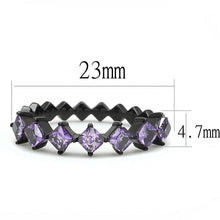 Load image into Gallery viewer, Womens Light Black Ring Anillo Para Mujer y Ninos Kids Stainless Steel Ring with AAA Grade CZ in Amethyst Eternity - ErikRayo.com
