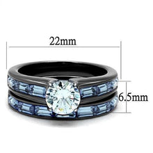 Load image into Gallery viewer, Womens Light Black Ring Anillo Para Mujer Stainless Steel Ring with AAA Grade CZ in Clear Aasta - Jewelry Store by Erik Rayo
