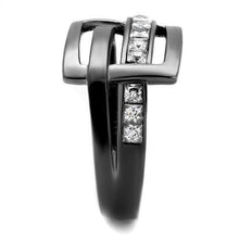 Load image into Gallery viewer, Womens Light Black Ring Anillo Para Mujer y Ninos Kids Stainless Steel Ring with AAA Grade CZ in Clear Fiona - Jewelry Store by Erik Rayo

