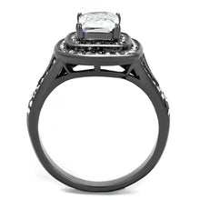 Load image into Gallery viewer, Womens Light Black Ring Anillo Para Mujer y Ninos Kids Stainless Steel Ring with AAA Grade CZ in Clear Lorna - Jewelry Store by Erik Rayo
