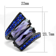 Load image into Gallery viewer, Womens Light Black Ring Anillo Para Mujer y Ninos Kids Stainless Steel Ring with AAA Grade CZ in Tanzanite Britta - Jewelry Store by Erik Rayo
