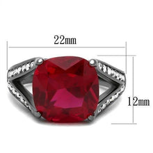 Load image into Gallery viewer, Womens Light Black Ring Anillo Para Mujer y Ninos Kids Stainless Steel Ring with Synthetic Corundum in Ruby Soraya - ErikRayo.com
