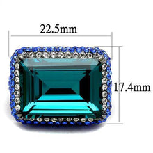 Load image into Gallery viewer, Womens Light Black Ring Anillo Para Mujer Stainless Steel Ring with Top Grade Crystal in Blue Zircon Bea - Jewelry Store by Erik Rayo

