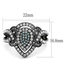Load image into Gallery viewer, Womens Light Black Ring Anillo Para Mujer Stainless Steel Ring with Top Grade Crystal in Multi Color Dora - Jewelry Store by Erik Rayo
