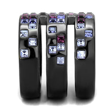 Load image into Gallery viewer, Womens Light Black Ring Anillo Para Mujer y Ninos Kids Stainless Steel Ring with Top Grade Crystal in Multi Color Jovanna - ErikRayo.com
