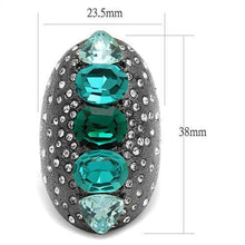 Load image into Gallery viewer, Womens Light Black Ring Anillo Para Mujer y Ninos Kids Stainless Steel Ring with Top Grade Crystal in Multi Color Lena - ErikRayo.com
