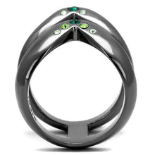 Load image into Gallery viewer, Womens Light Black Ring Anillo Para Mujer Stainless Steel Ring with Top Grade Crystal in Multi Color Safiya - Jewelry Store by Erik Rayo
