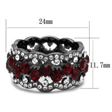 Load image into Gallery viewer, Womens Light Black Ring Anillo Para Mujer y Ninos Kids Stainless Steel Ring with Top Grade Crystal in Siam Atarah - ErikRayo.com
