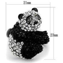 Load image into Gallery viewer, Womens Panda Ring Anillo Para Mujer y Ninos Kids 316L Stainless Steel Ring with Top Grade Crystal in Black Diamond Narni - Jewelry Store by Erik Rayo
