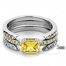 Load image into Gallery viewer, Womens Ring Anillo Para Mujer y Ninos Unisex Kids 316L Stainless Steel Ring with AAA Grade CZ in Topaz - Jewelry Store by Erik Rayo
