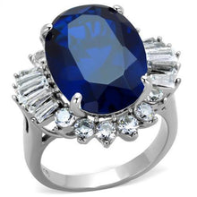 Load image into Gallery viewer, Womens Ring Anillo Para Mujer y Ninos Unisex Kids 316L Stainless Steel Ring with Synthetic Spinel in London Blue - Jewelry Store by Erik Rayo
