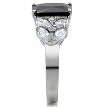 Load image into Gallery viewer, Womens Ring Anillo Para Mujer Stainless Steel Ring with AAA Grade CZ in Jet - Jewelry Store by Erik Rayo
