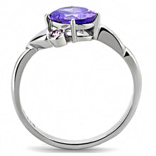 Load image into Gallery viewer, Womens Ring Anillo Para Mujer y Ninos Unisex Kids Stainless Steel Ring with AAA Grade CZ in Tanzanite - ErikRayo.com
