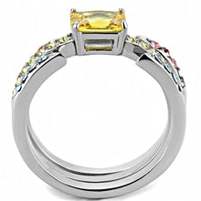 Load image into Gallery viewer, Womens Ring Anillo Para Mujer y Ninos Unisex Kids Stainless Steel Ring with AAA Grade CZ in Topaz - Jewelry Store by Erik Rayo
