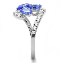 Load image into Gallery viewer, Womens Ring Anillo Para Mujer Stainless Steel Ring with Glass in Sapphire - Jewelry Store by Erik Rayo
