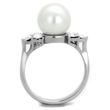 Load image into Gallery viewer, Womens Ring Anillo Para Mujer Stainless Steel Ring with Synthetic Pearl in White - Jewelry Store by Erik Rayo
