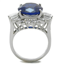 Load image into Gallery viewer, Womens Ring Anillo Para Mujer Stainless Steel Ring with Synthetic Spinel in London Blue - Jewelry Store by Erik Rayo

