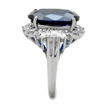 Load image into Gallery viewer, Womens Ring Anillo Para Mujer Stainless Steel Ring with Synthetic Spinel in London Blue - Jewelry Store by Erik Rayo
