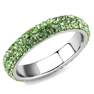 Womens Ring Anillo Para Mujer Stainless Steel Ring with Top Grade Crystal in Peridot - Jewelry Store by Erik Rayo