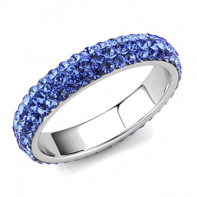 Womens Ring Anillo Para Mujer Stainless Steel Ring with Top Grade Crystal in Sapphire - Jewelry Store by Erik Rayo
